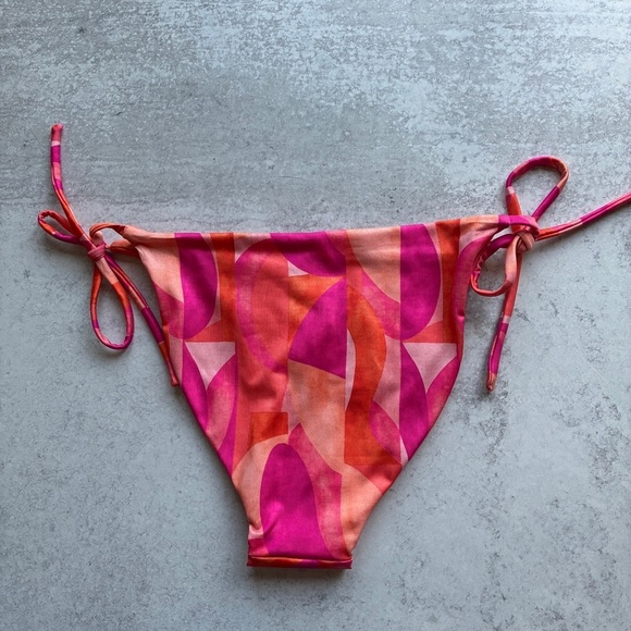 Peixoto Tonie Grapefruit Grove Pink and Orange Tie Bikini Bottom XS - Picture 6 of 14